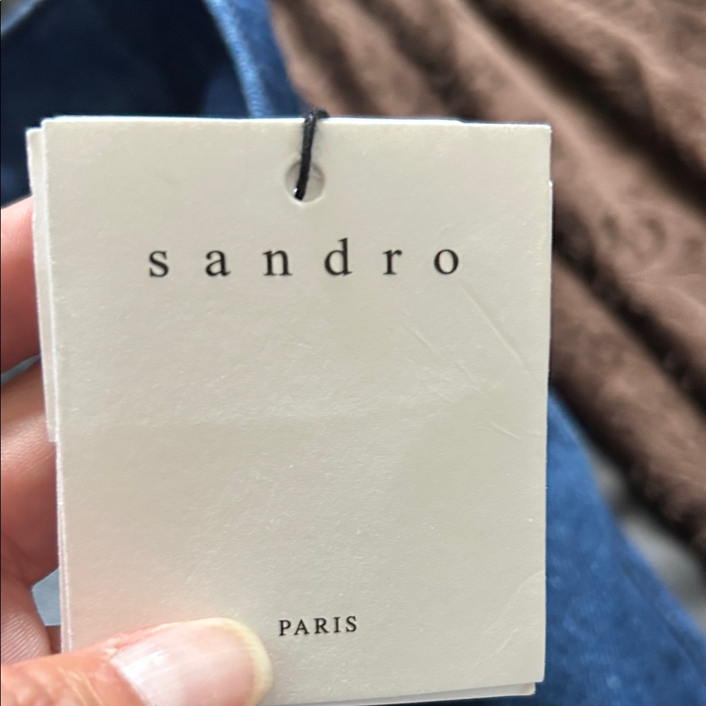 NWT SANDRO Slim Deep Blue Jeans Men's W27 Button Fly Mid Rise 5 Pocket Design - Picture 3 of 6